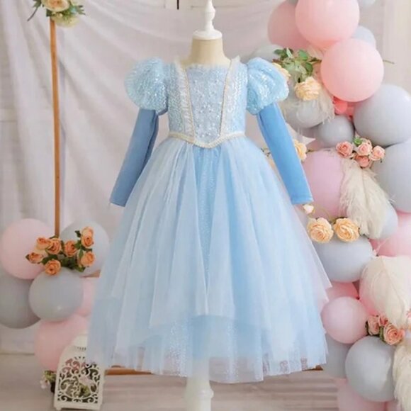 "Enchanting Inspired Snow Queen Elsa Tulle Dress With Acessories"